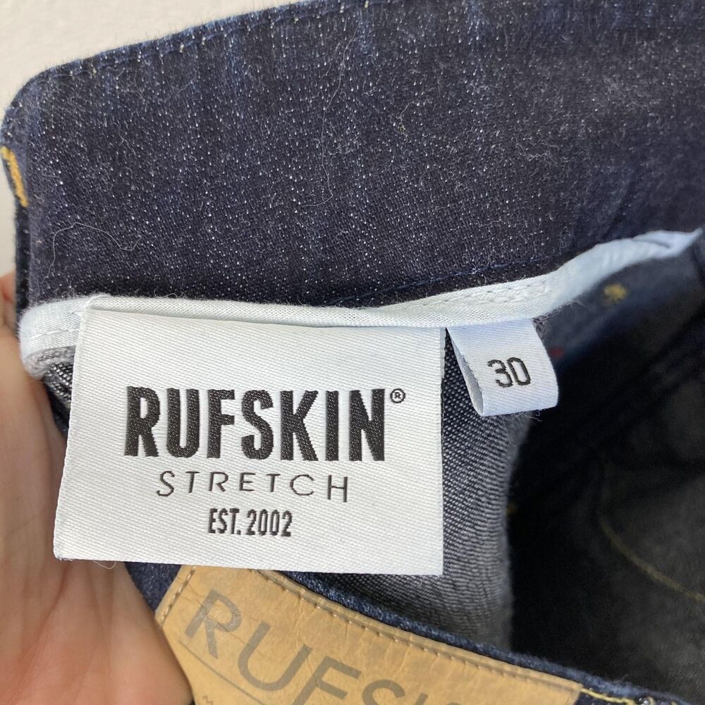 Rufskin Matchstick Jeans Mens 30 Blue Dark Wash Slim Straight Leg Stretch - Picture 10 of 16